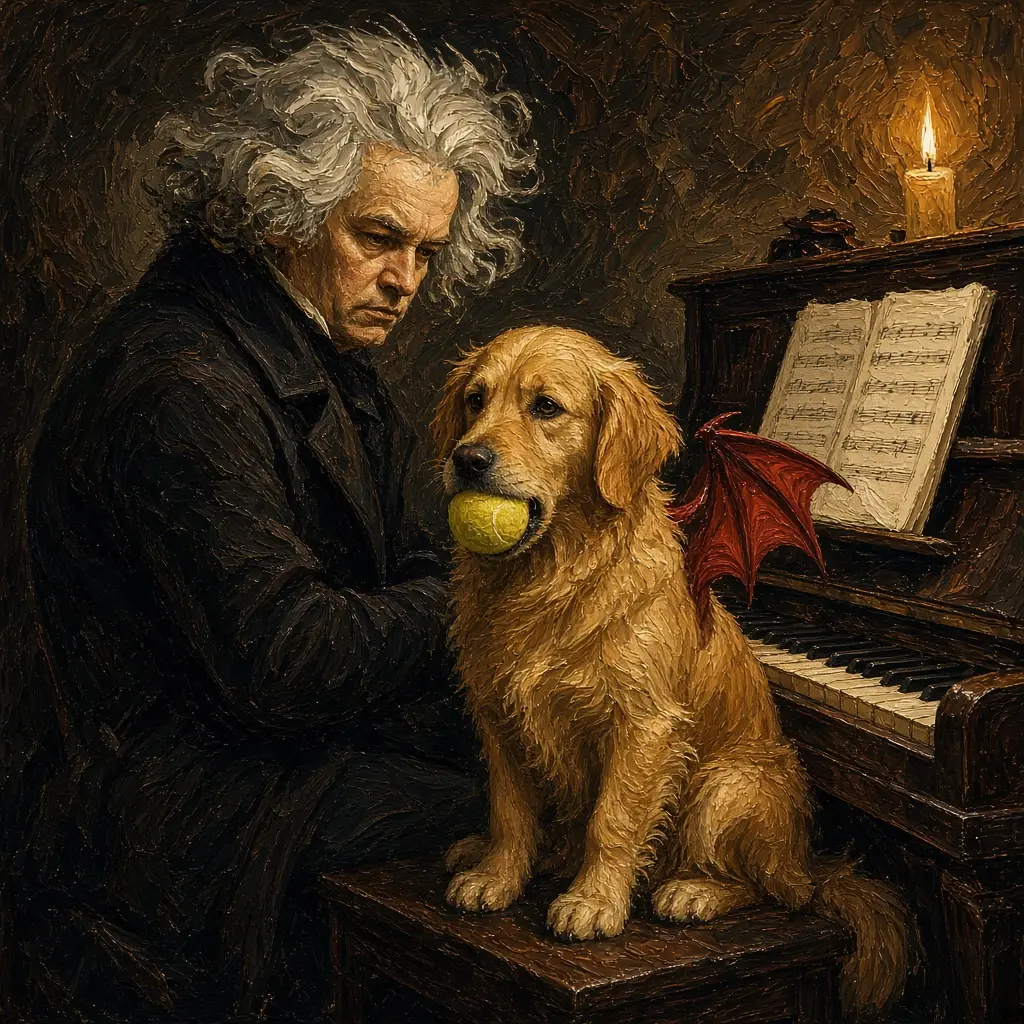 Heard John — the tenant on the piano bench in candlelight